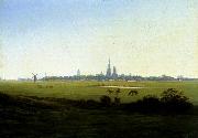 Caspar David Friedrich Meadows near Greifswald oil painting artist